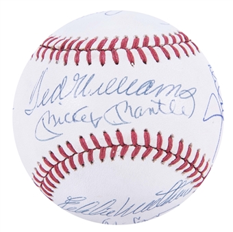 500 Home Run Club Multi-Signed OAL Brown Baseball With 13 Signatures (Beckett)